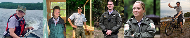 Photo montage of some of the staff at Maine State Parks.