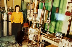 A person standing in a lab